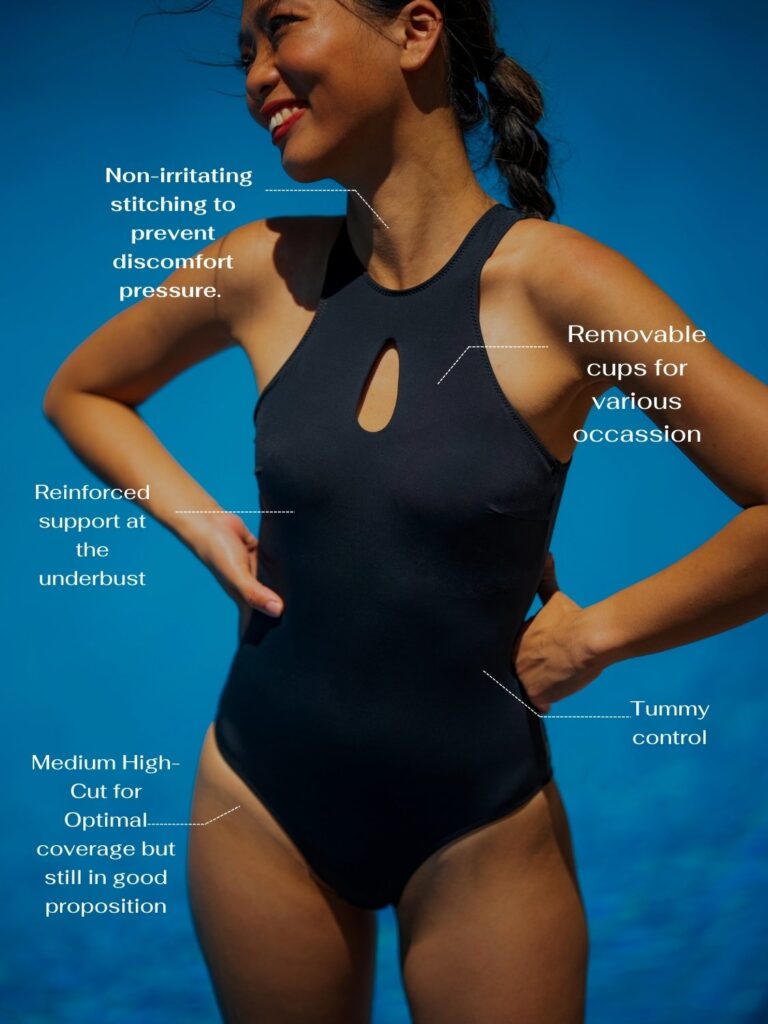 Leda sport modest swimsuit that fits for training .