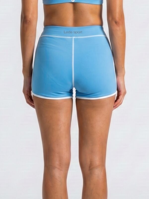 Leda Sport Cala High-Waist Boyshort Swim Bottom Cornflower Blue