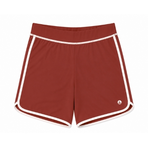 Flat lay of the Cala high-waist boyshort in syrah red