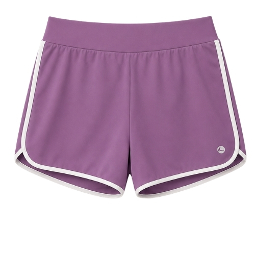 Flat lay of the wildrose Cala high-waist boyshort with light contrast binding