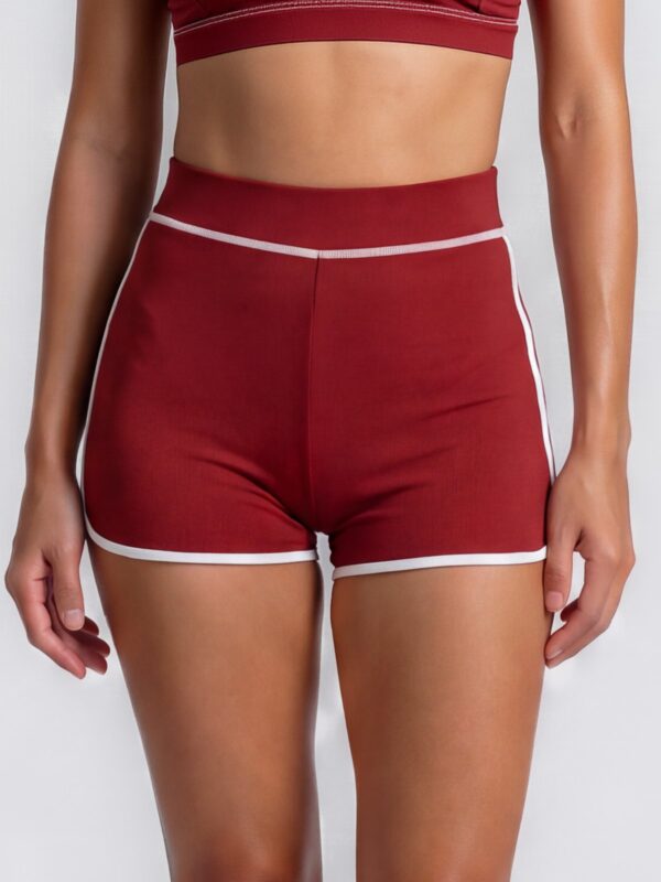 Leda Sport Cala High-Waist Boyshort Swim Bottom Syrah Red